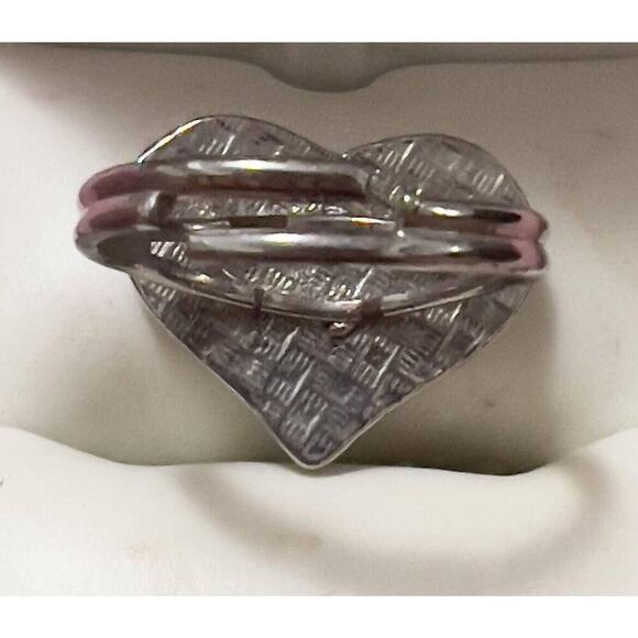 -RING Cute Flower Power Heart On Silver Ring For Girl Size Is Adjustable- - Picture 3 of 3